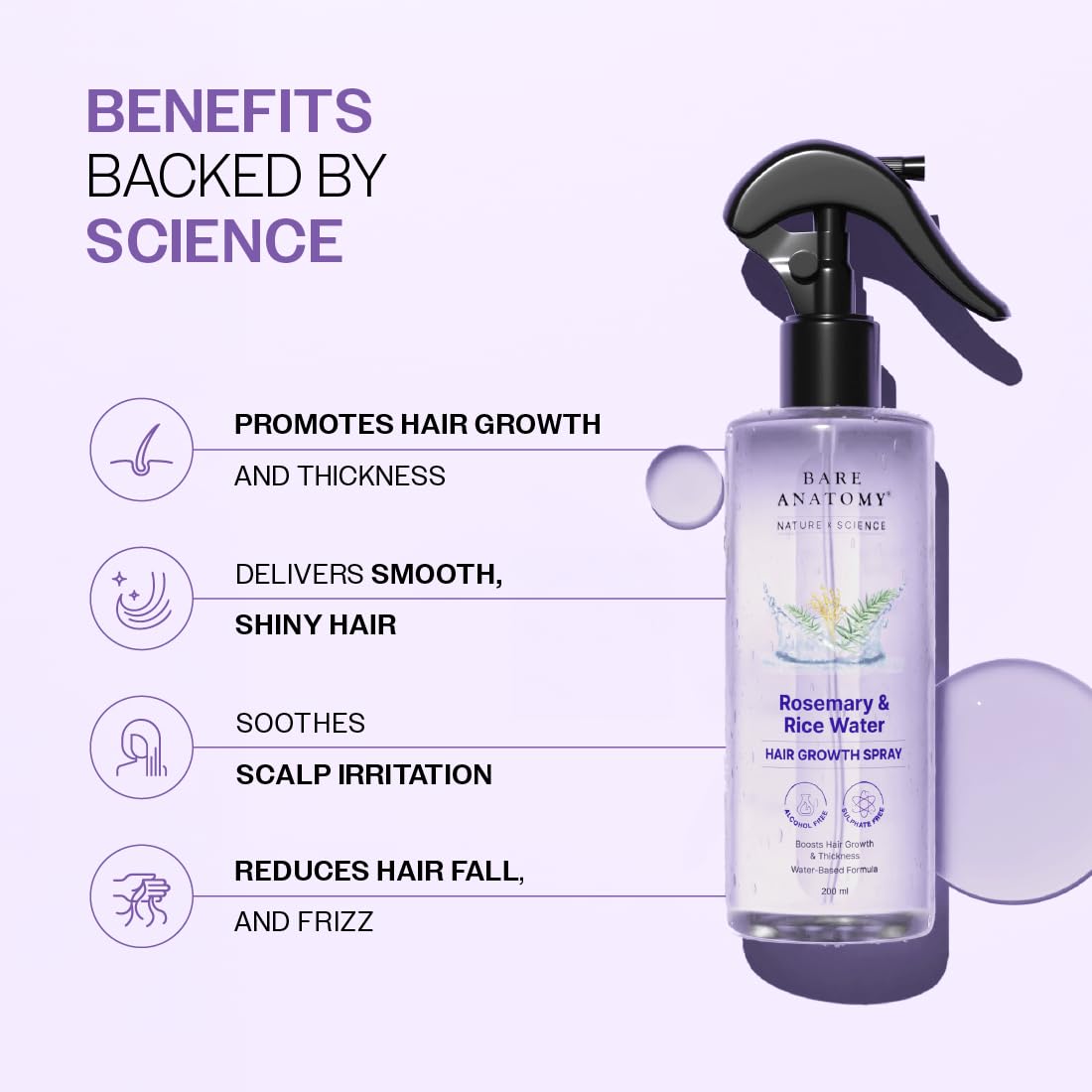 GleamX Rosemary & Rice Water Spray