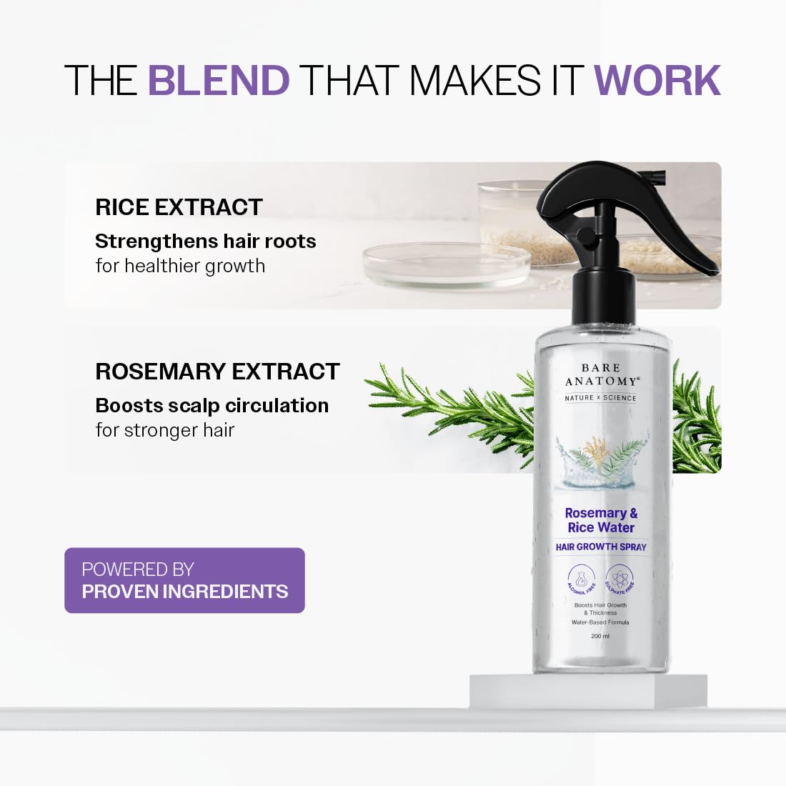 GleamX Rosemary & Rice Water Spray